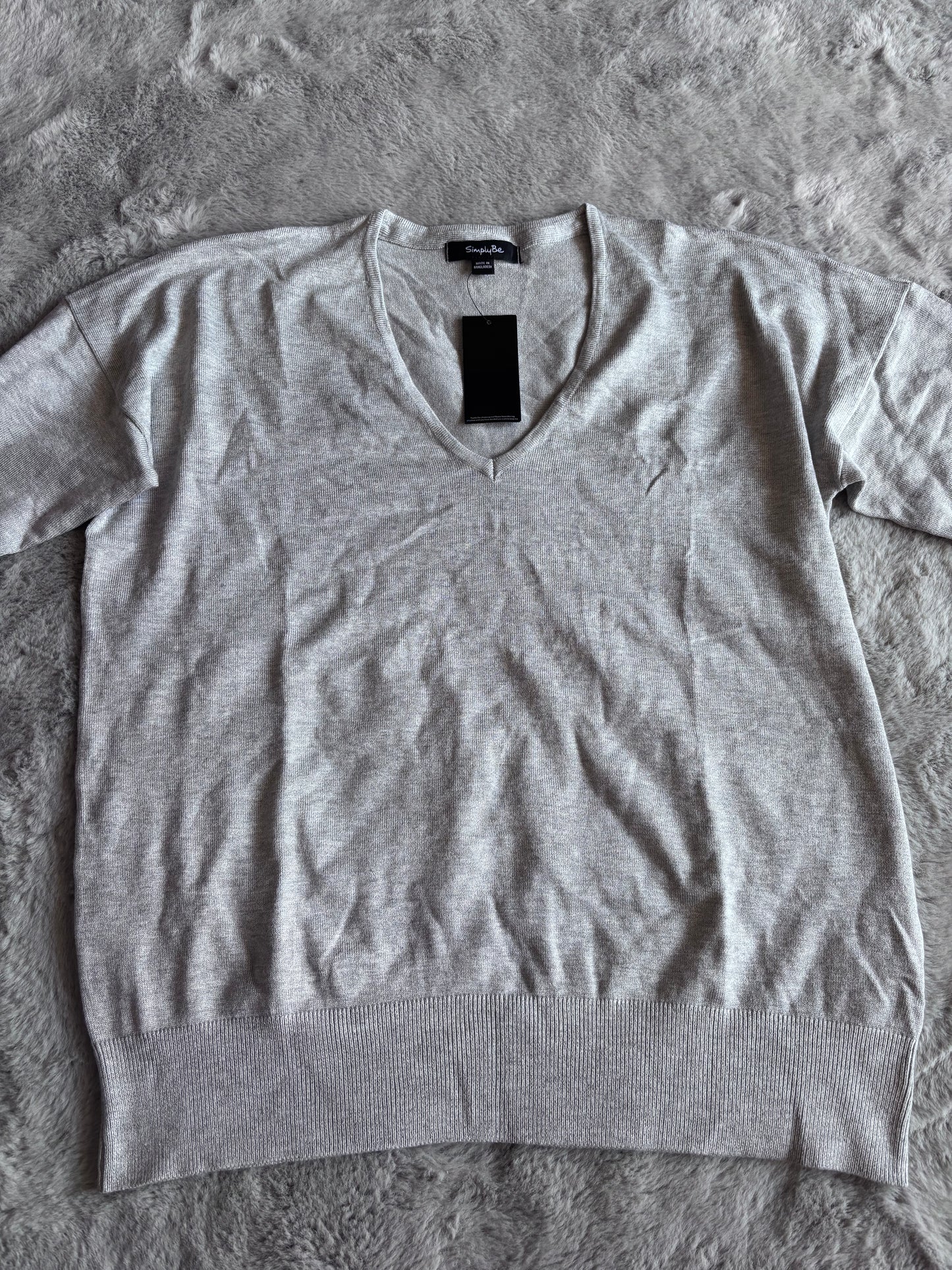 Simply Be Grey Ladder Jumper Size 16-18 BNWT