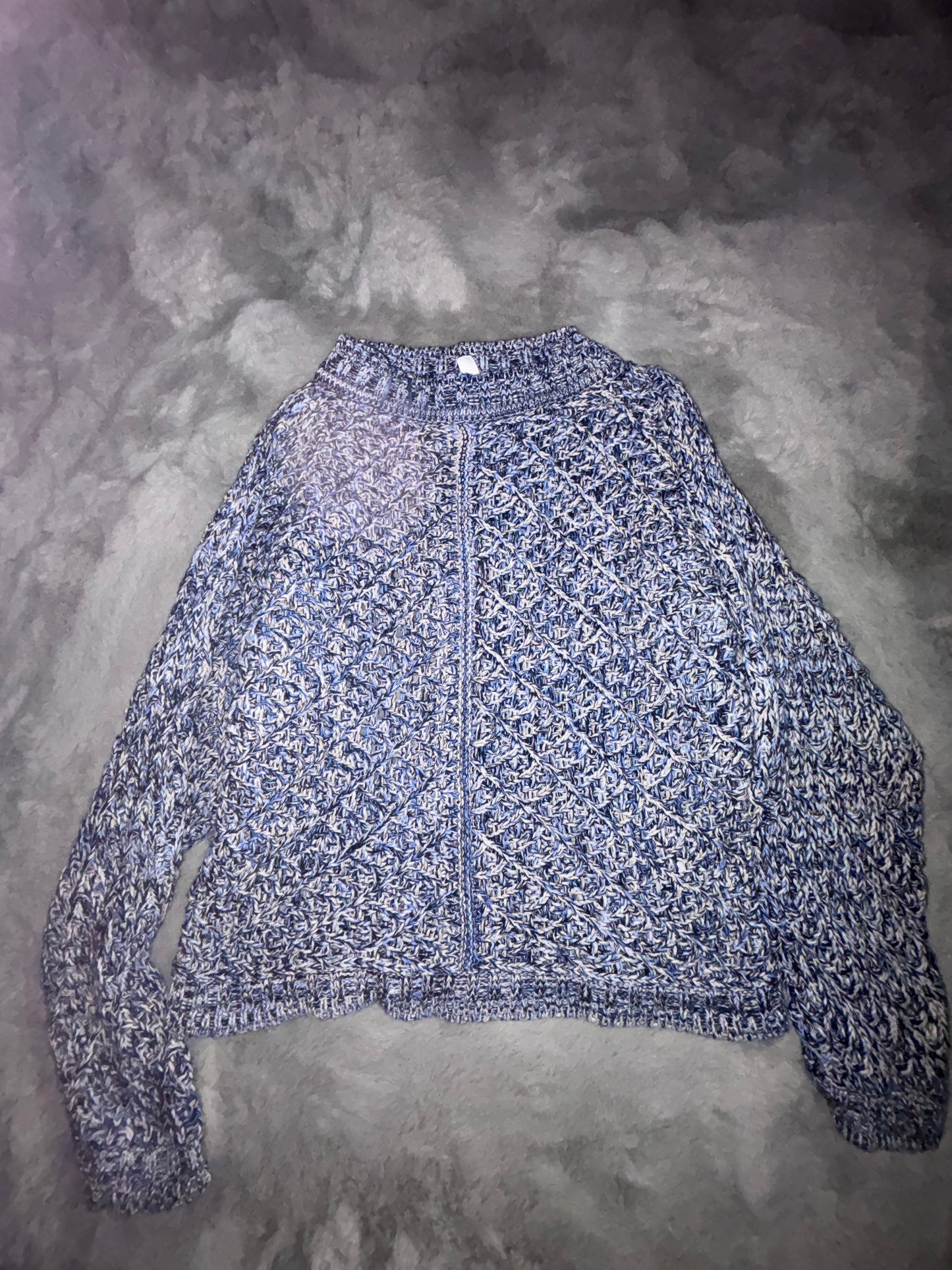 AND/OR Naomi Diamond Knit Jumper, Blue, Small