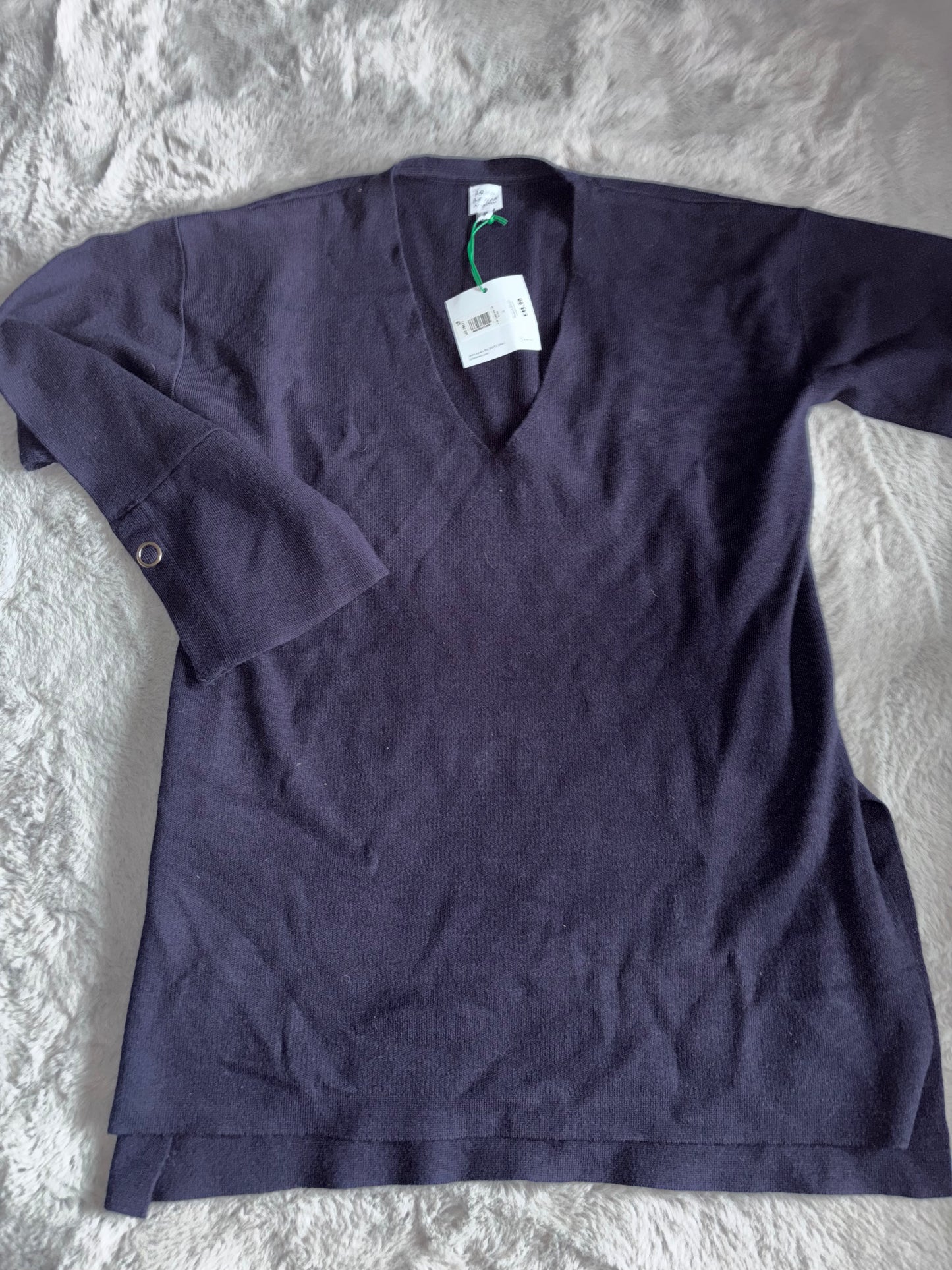 John Lewis V-Neck Knit Tunic Navy Size 10 BNWT RRP £45