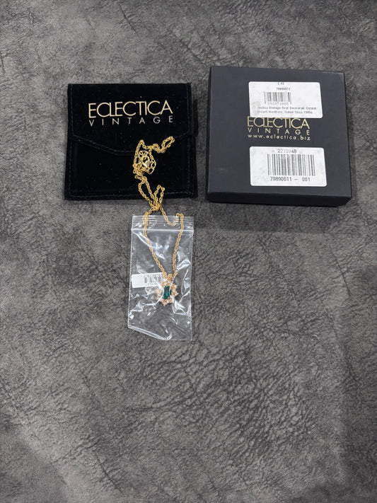 Eclectica Vintage Oval Swarovski Crystal Pendant Necklace, Dated Circa 1990s RRP £45