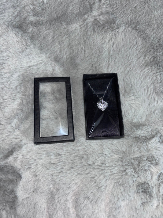 Ladies Large Diamonte Heart Shaped Pendant Necklace RRP £15