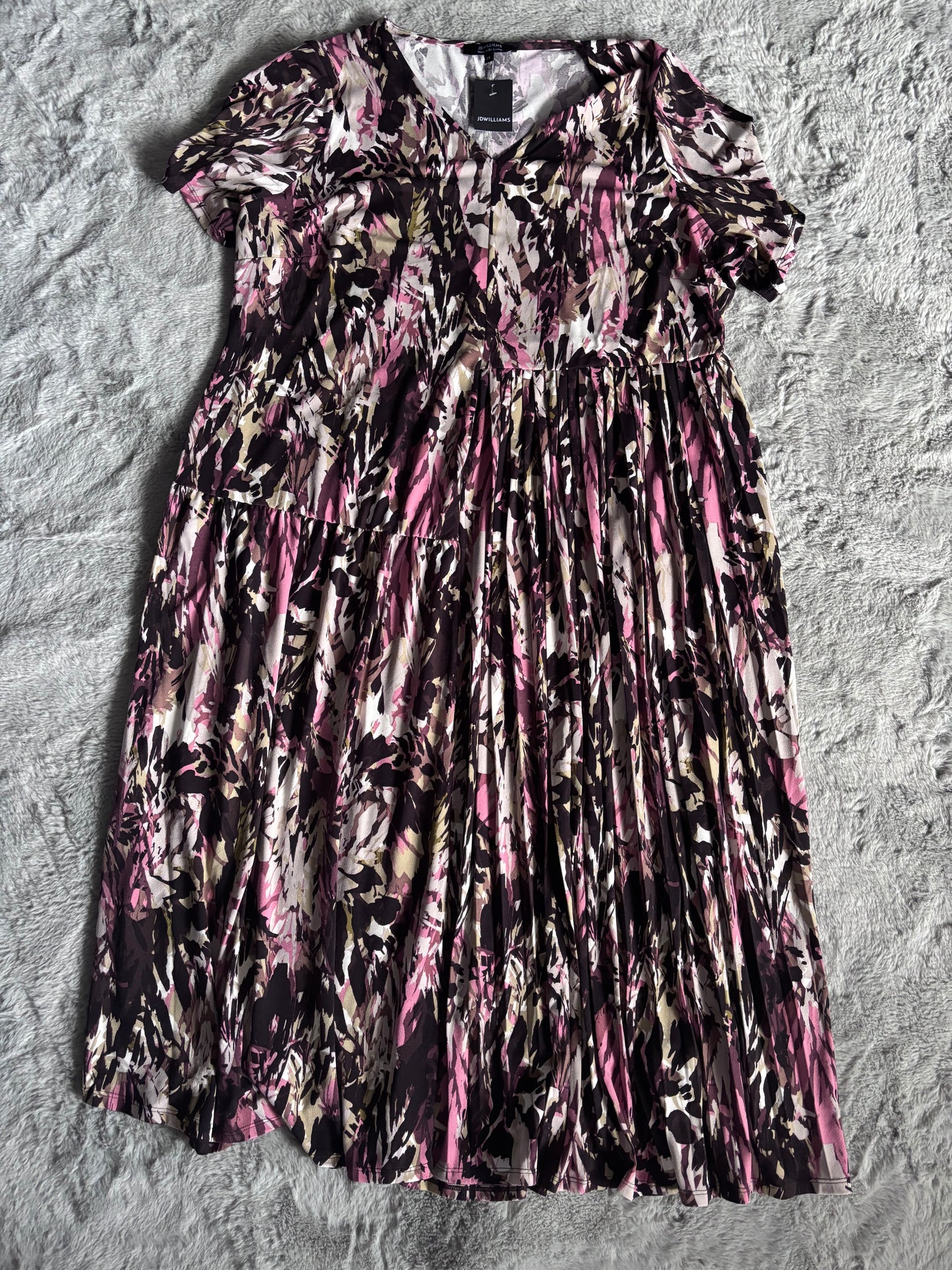 Asymmetric Pleated Panel Maxi Dress Size 24 RRP £38