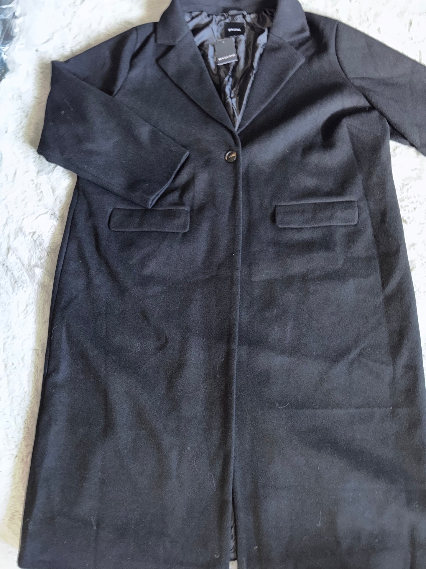 Black Lined Longline Coat Size 22 RRP £72