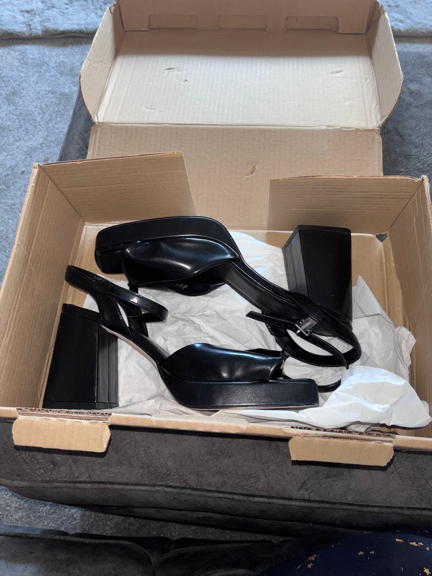 Tara Twist Front Platform Heeled Sandals Ex Wide Fit Size 8 RRP £40.00