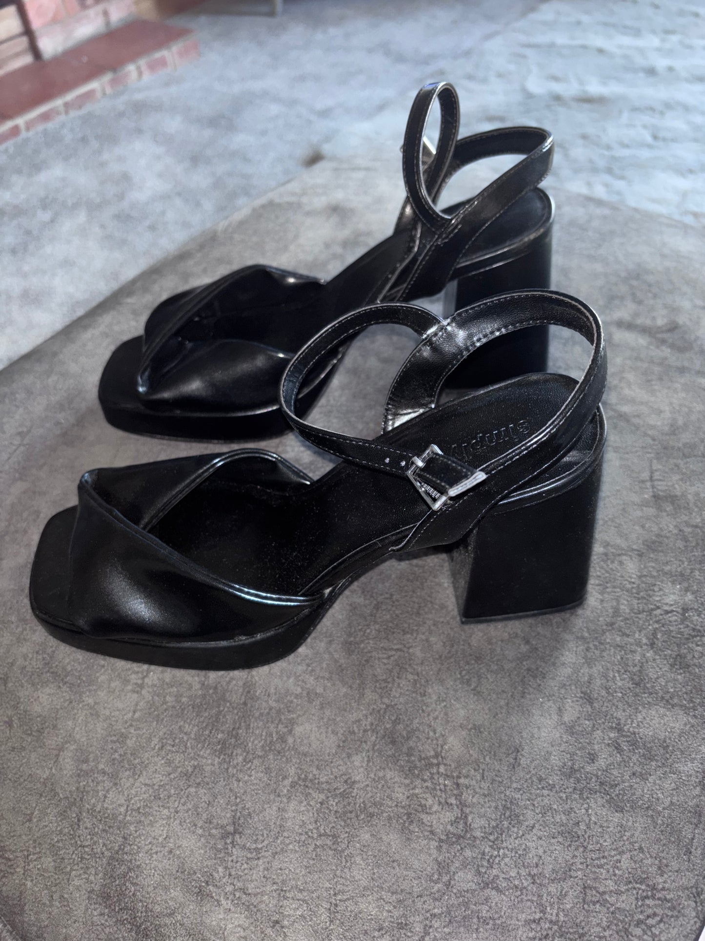 Tara Twist Front Platform Heeled Sandals Ex Wide Fit Size 8 RRP £40.00