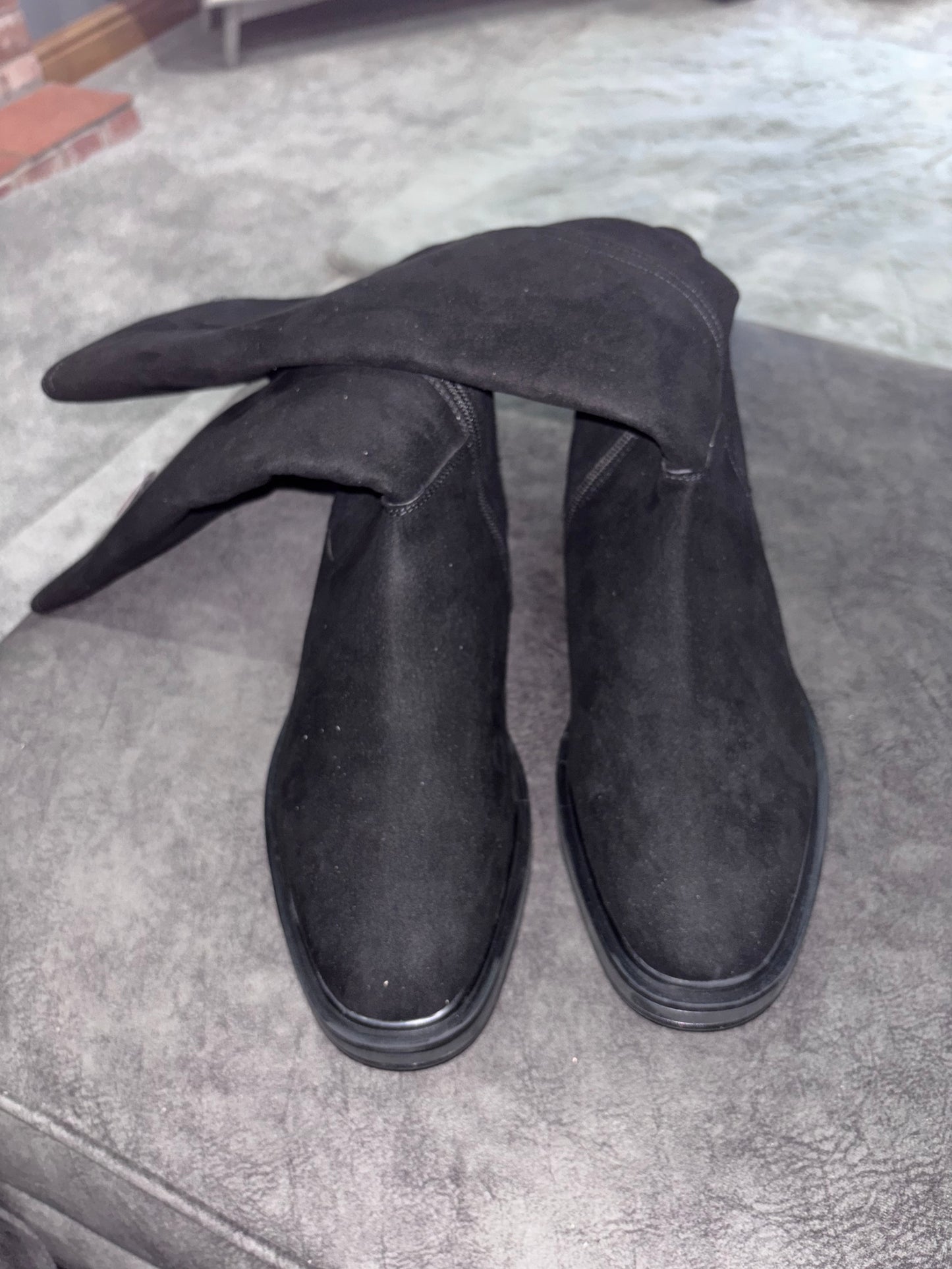 Perry Stretch Back Flat Knee High Boots Extra Wide EEE Fit Curvy Calf Size 9 RRP £60.00