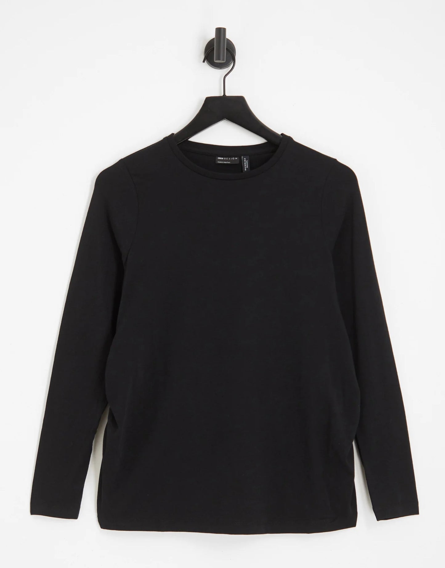 ASOS Design Maternity Ultimate Slim Fit Long sleeved  T-Shirt Black Size 12 RRP £12