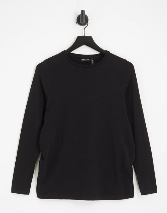 ASOS Design Maternity Ultimate Slim Fit Long sleeved  T-Shirt Black Size 12 RRP £12