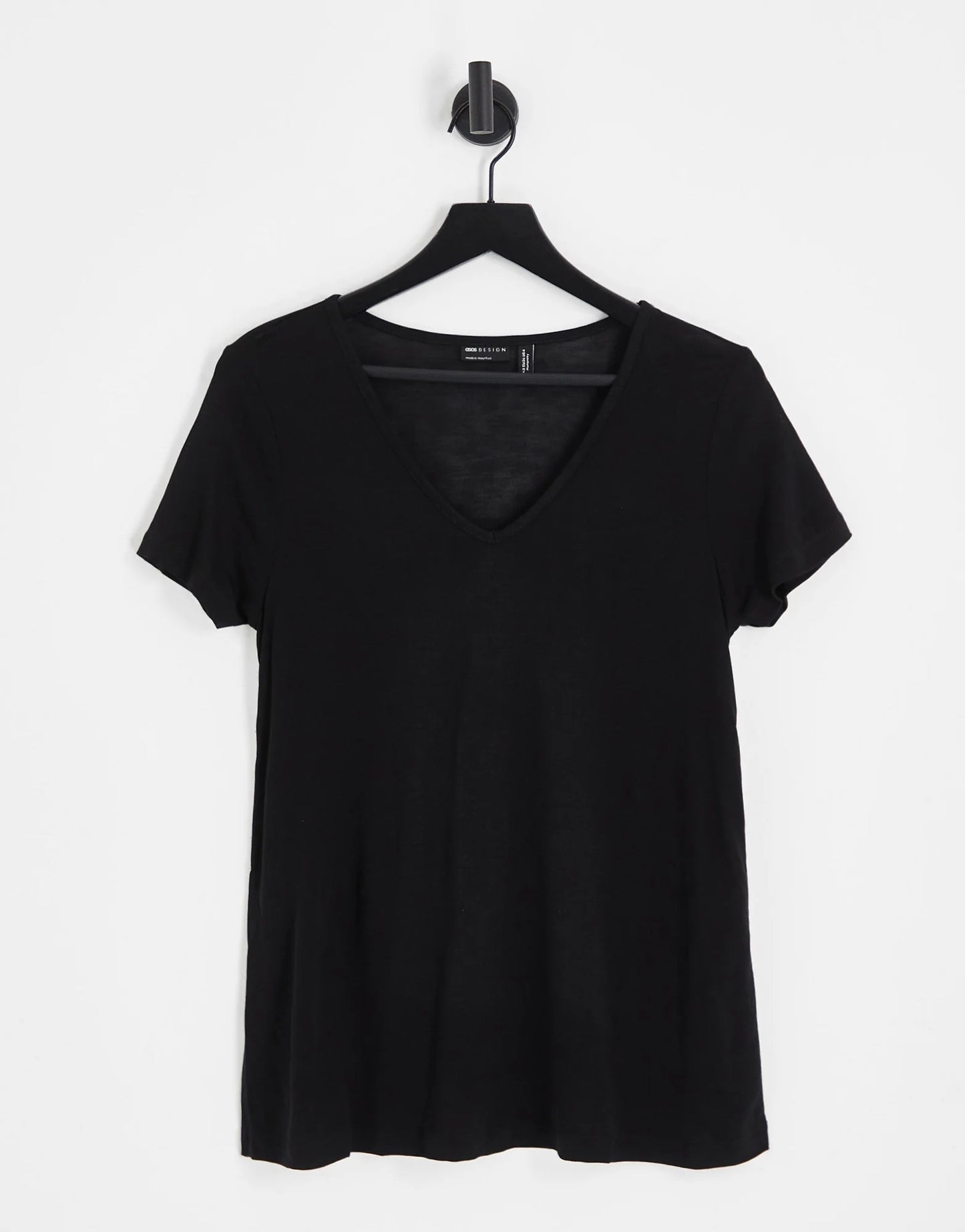 ASOS Design Maternity Relaxed V-Neck T-Shirt Black Size 14 RRP £12