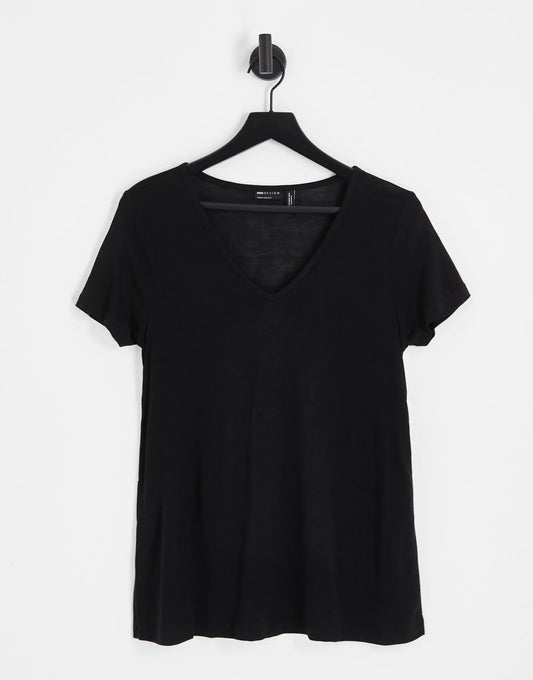 ASOS Design Maternity Relaxed V-Neck T-Shirt Black Size 14 RRP £12