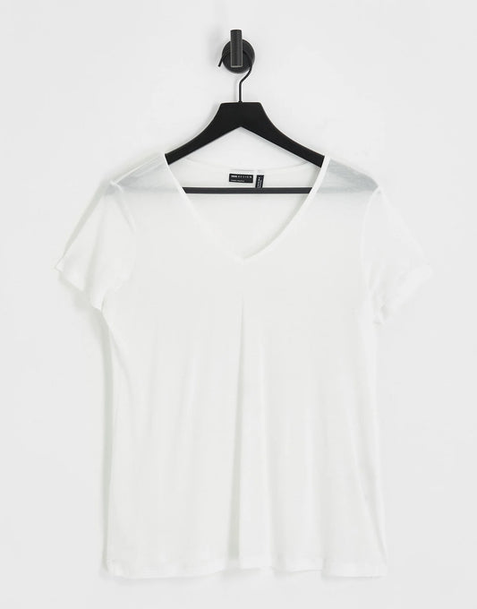 ASOS Design Maternity Relaxed V-Neck T-Shirt White Size 12 RRP £12