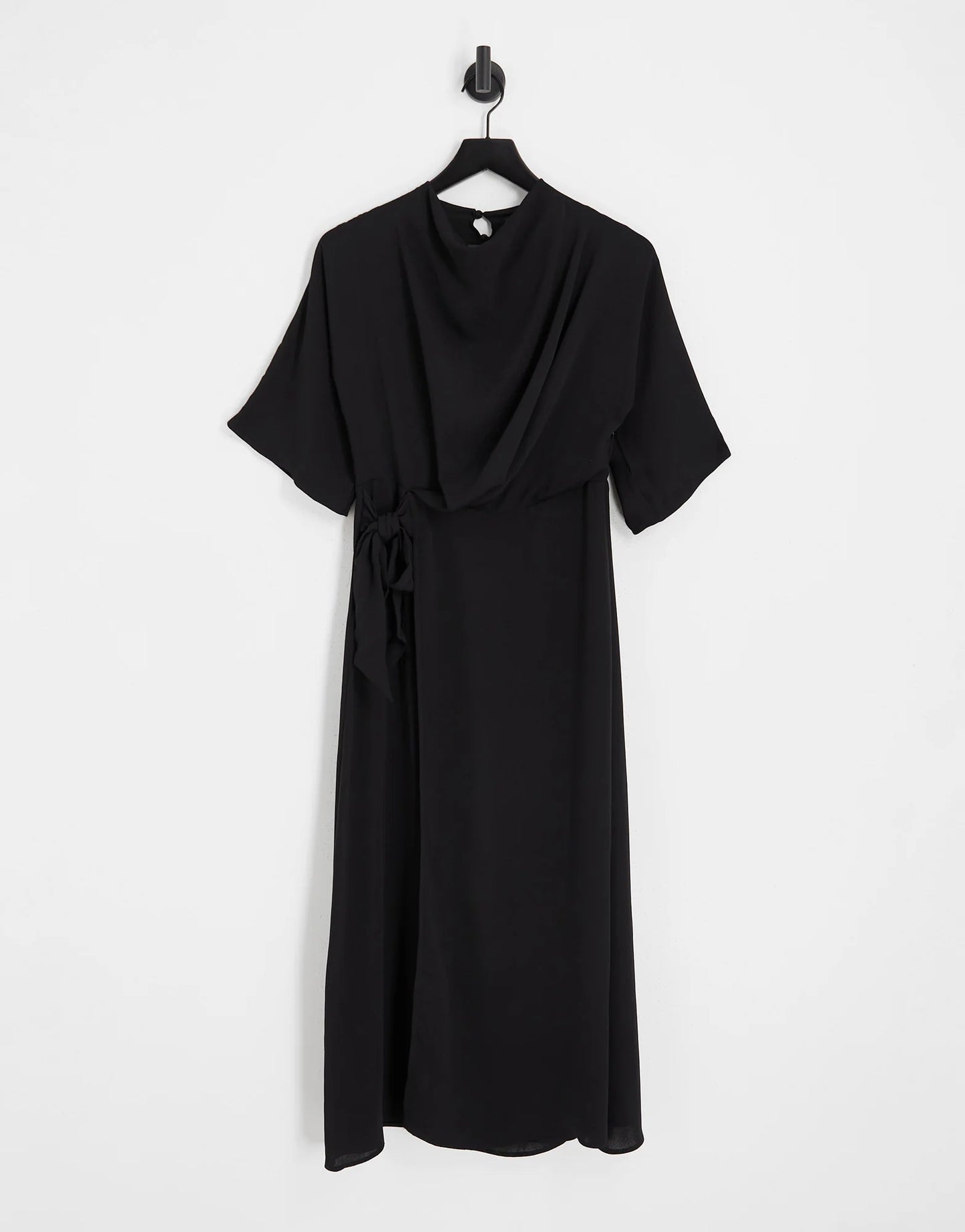 ASOS Design Black Cowl Neck Midi Dress Size 10 RRP £38 Prom / Party