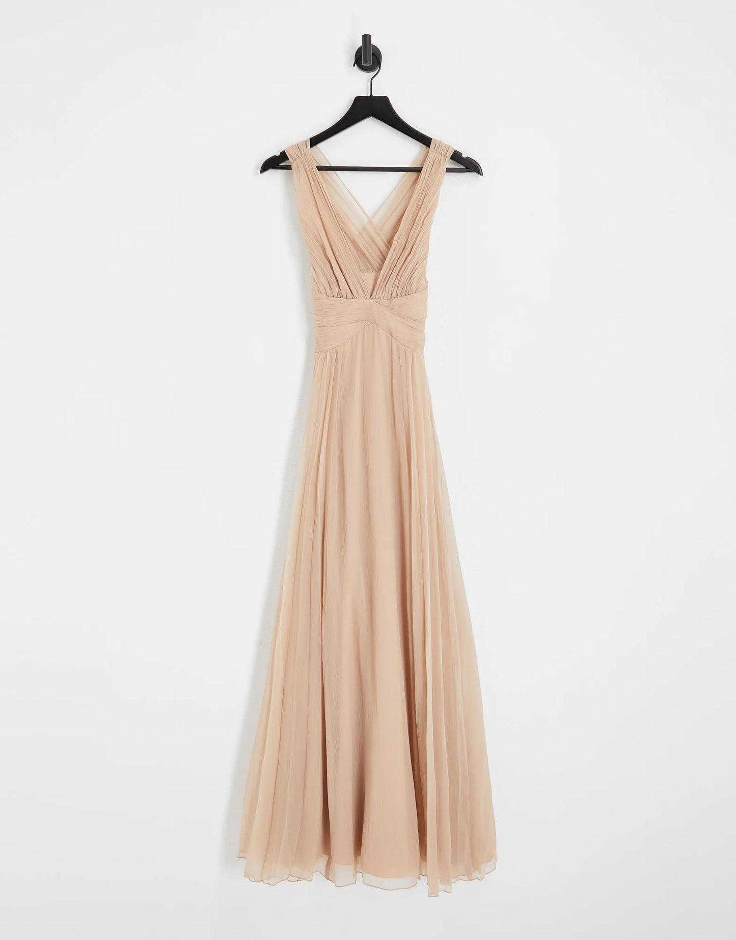 ASOS Design Ruched Bodice Drape Maxi Dress Blush Size 10 Prom / Bridesmaid / Wedding RRP £85