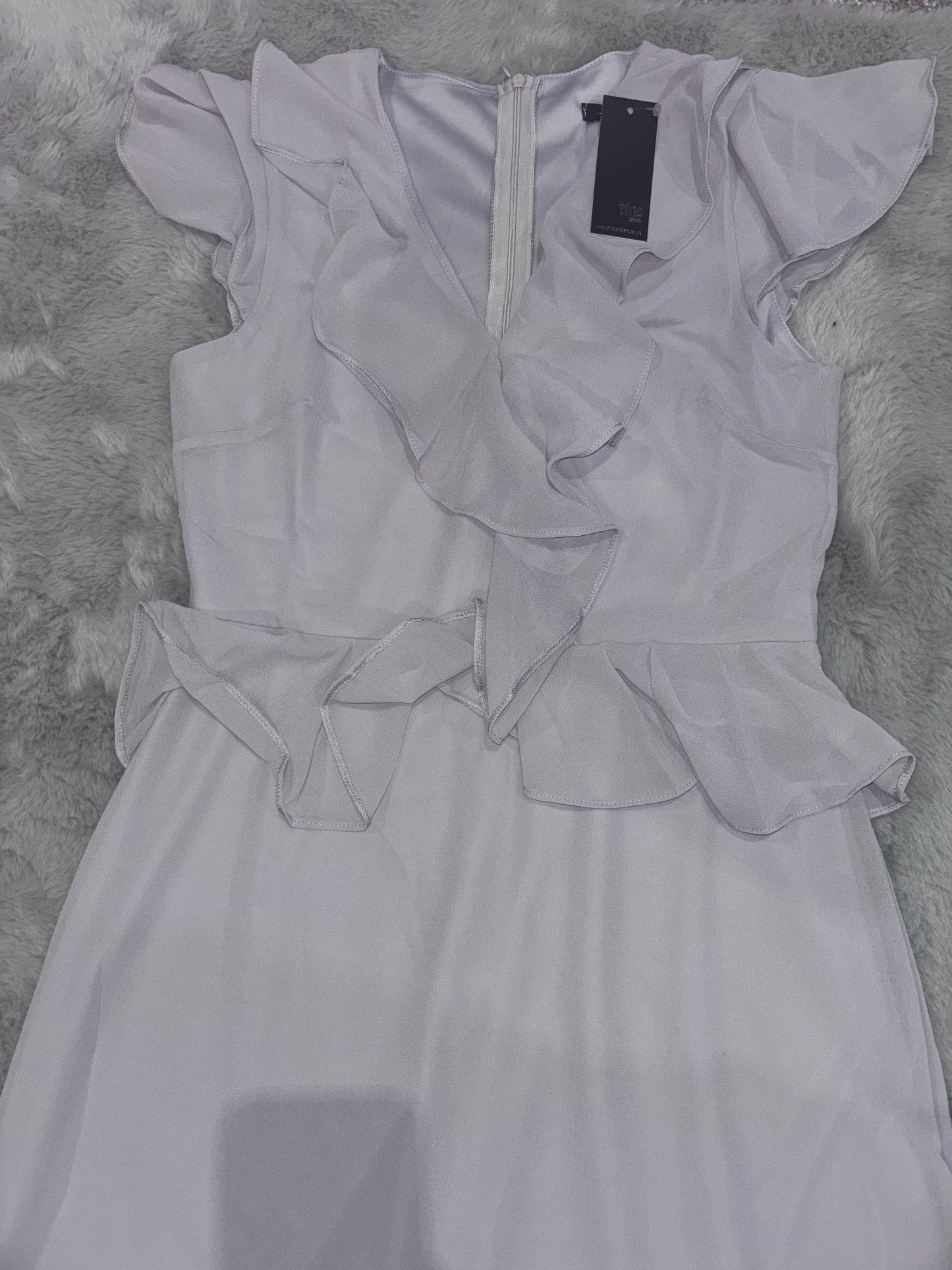 TFNC London Chiffon Frill Maxi Dress Prom / Bridesmaid / Wedding Size 10 RRP £60