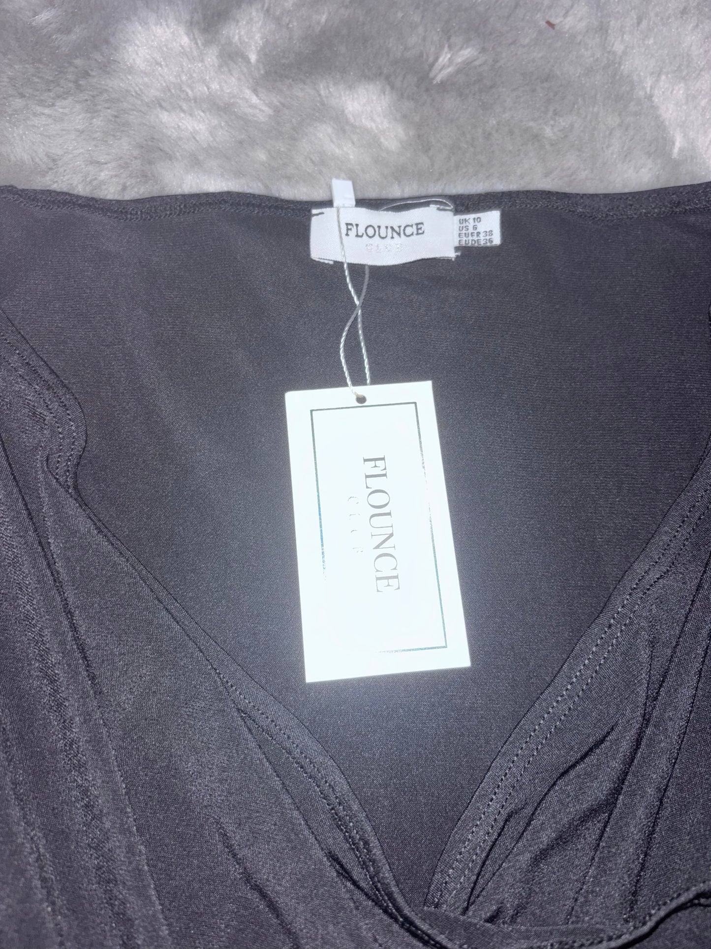 Flounce London Ruched Bardot Bodycon Mini Dress Size 10 RRP £34.99