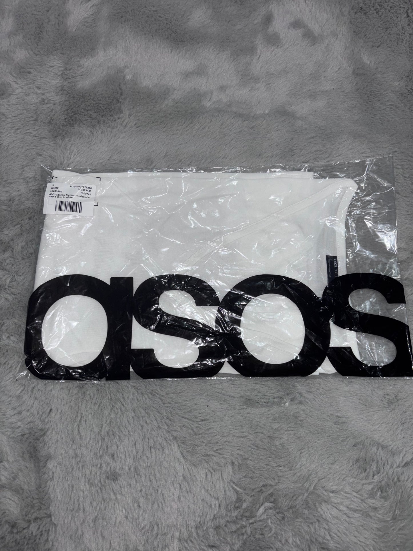 ASOS Design Maternity Relaxed V-Neck T-Shirt White Size 14 RRP £12