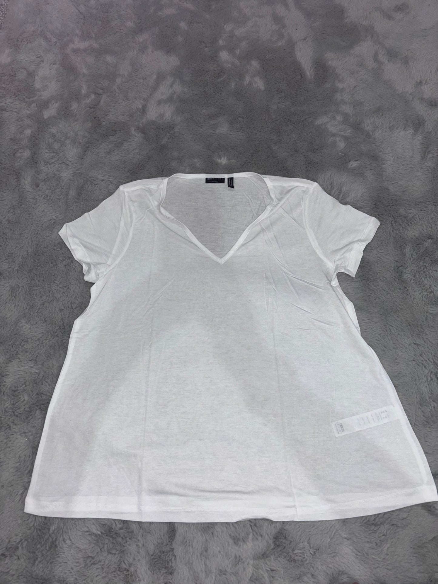 ASOS Design Maternity Relaxed V-Neck T-Shirt White Size 12 RRP £12