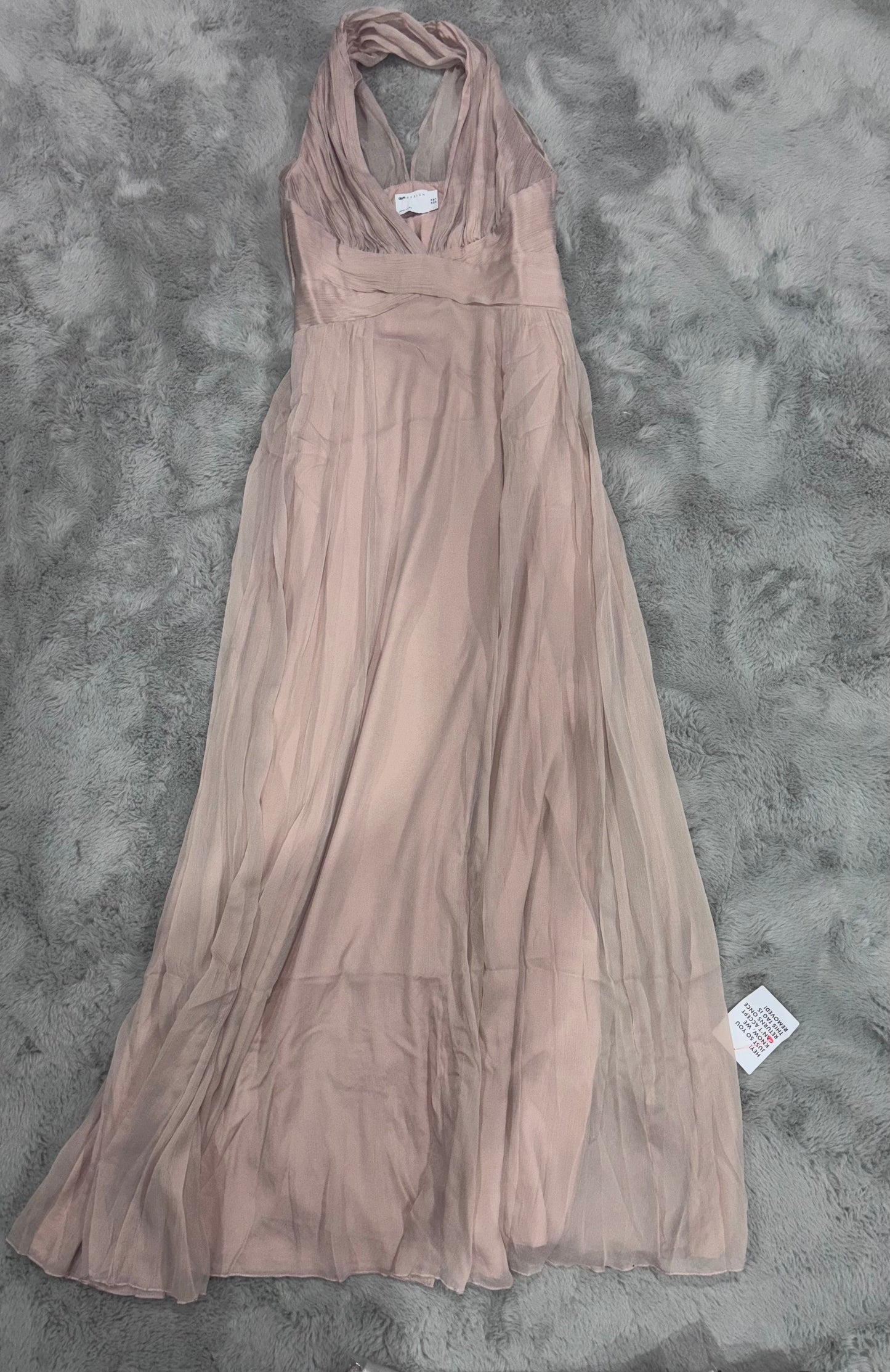 ASOS Design Ruched Bodice Drape Maxi Dress Blush Size 10 Prom / Bridesmaid / Wedding RRP £85
