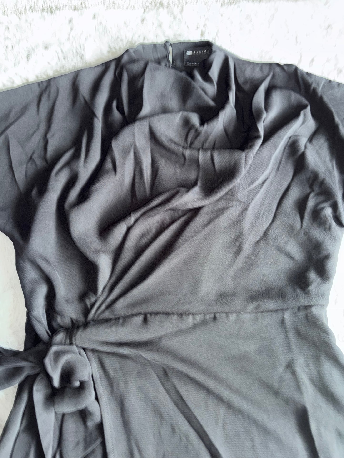 ASOS Design Black Cowl Neck Midi Dress Size 10 RRP £38 Prom / Party