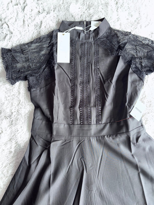 Liquorish A Line Lace Detail Midi Dress Size 10 RRP £32