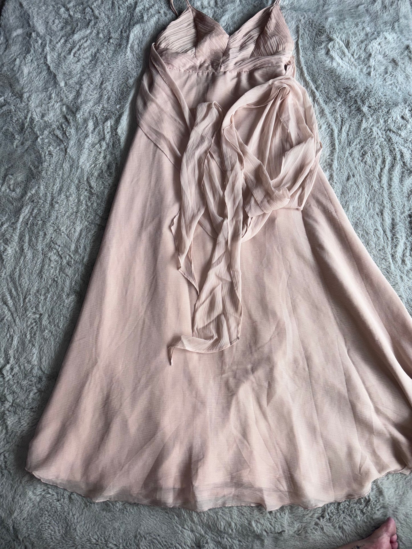 ASOS Design Cami Maxi Dress Soft Blush Size 10 RRP £65 Prom / Bridesmaid