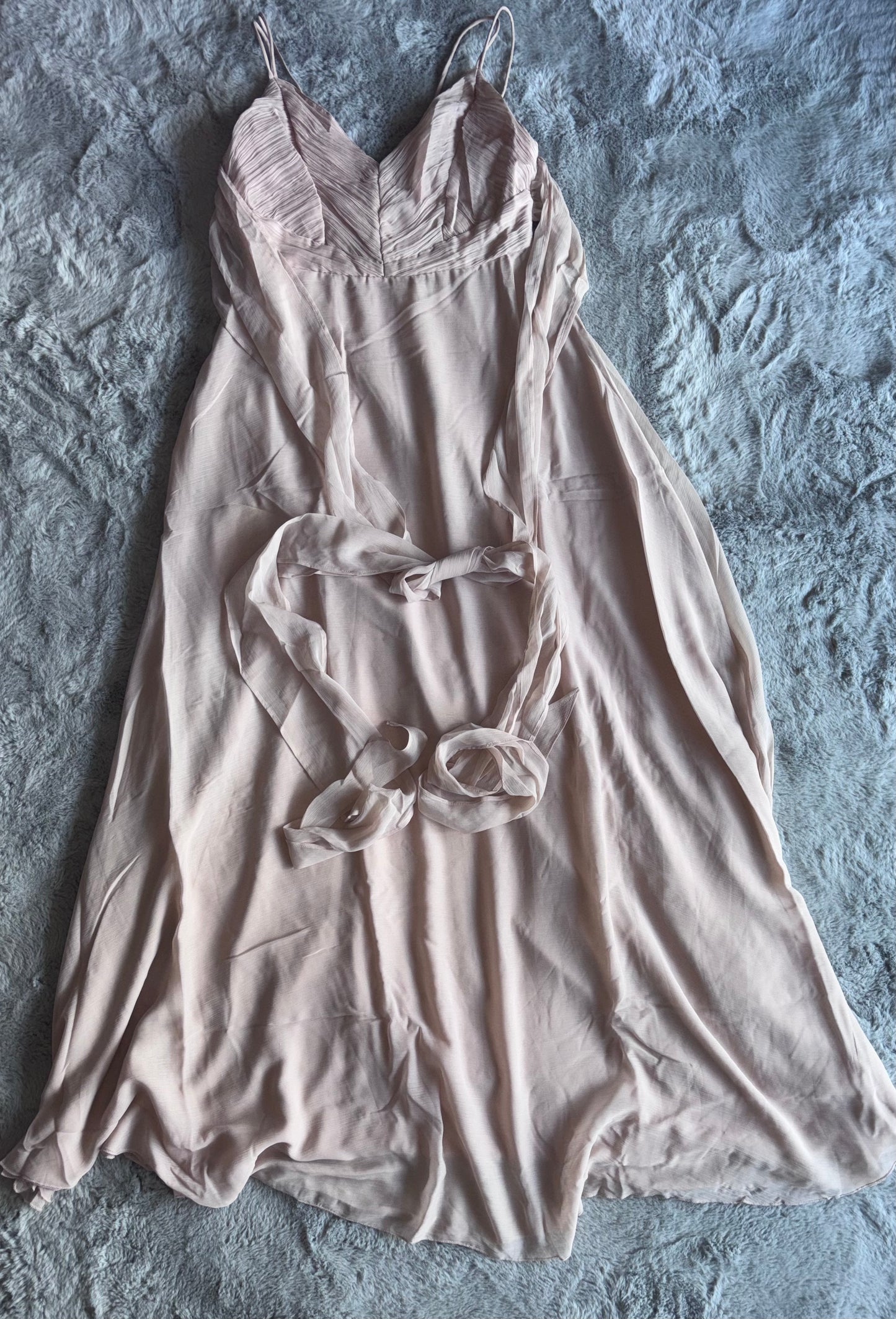 ASOS Design Cami Maxi Ruched Body Dress Blush Size 12 RRP £65