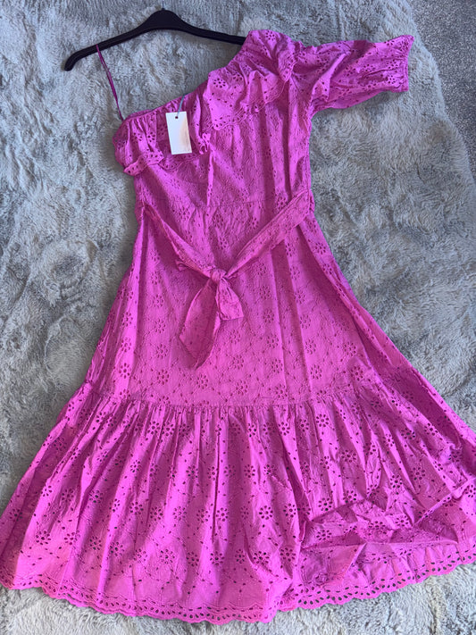 Joanna Hope One Shoulder Long Dress In Pink Size 14 RRP £59
