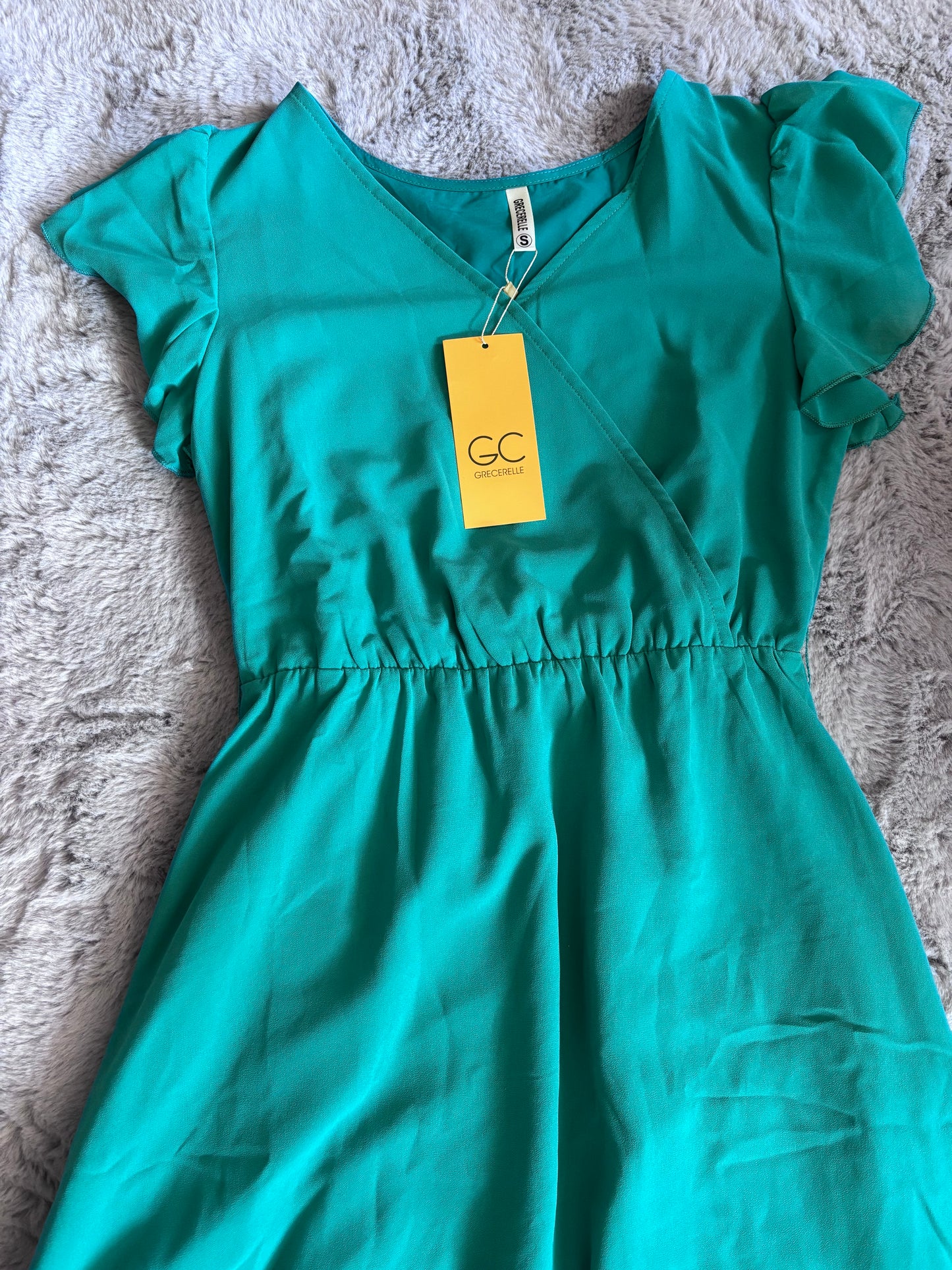 BNWT GRECERELLE Womens Summer Wrap Maxi Dress Green Size S (8-10) RRP £19.99