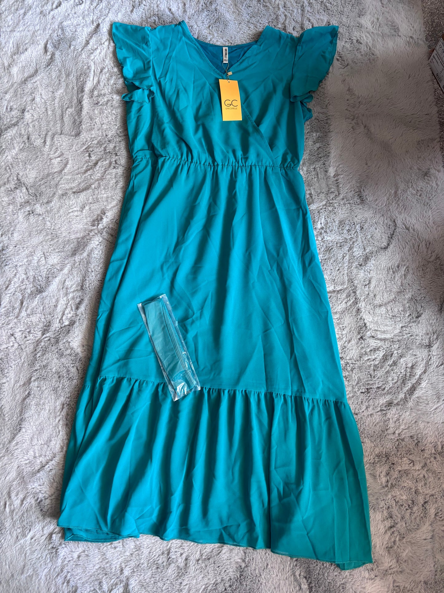 BNWT GRECERELLE Womens Summer Wrap Maxi Dress Green Size XL (20-22) RRP £19.99