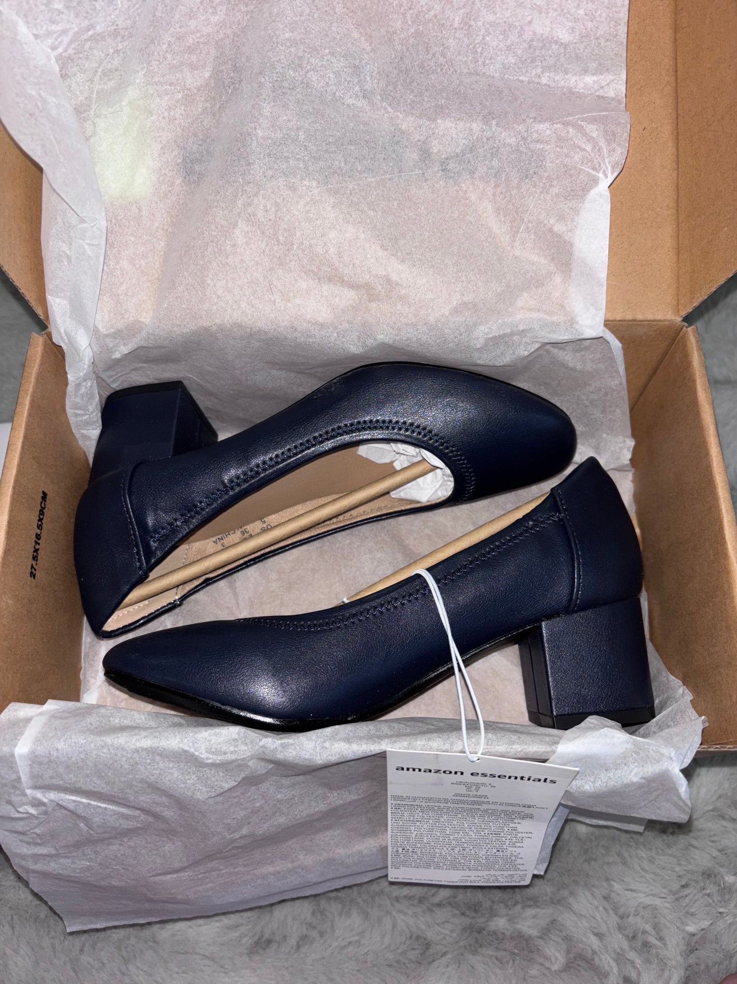 Amazon Essentials Women's Ballet Pump Navy Size UK 3 RRP £19.58