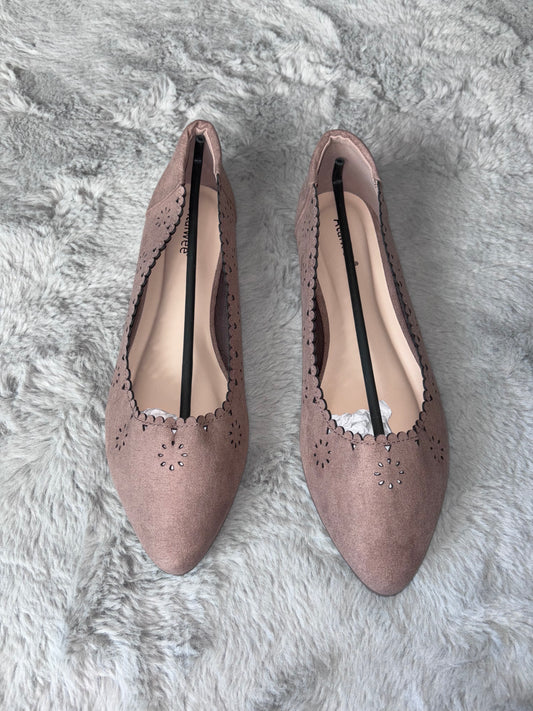 Amazon Wide Flat Pointed Comfortable Slip on Shoes Brown Size UK 9 RRP £24.49