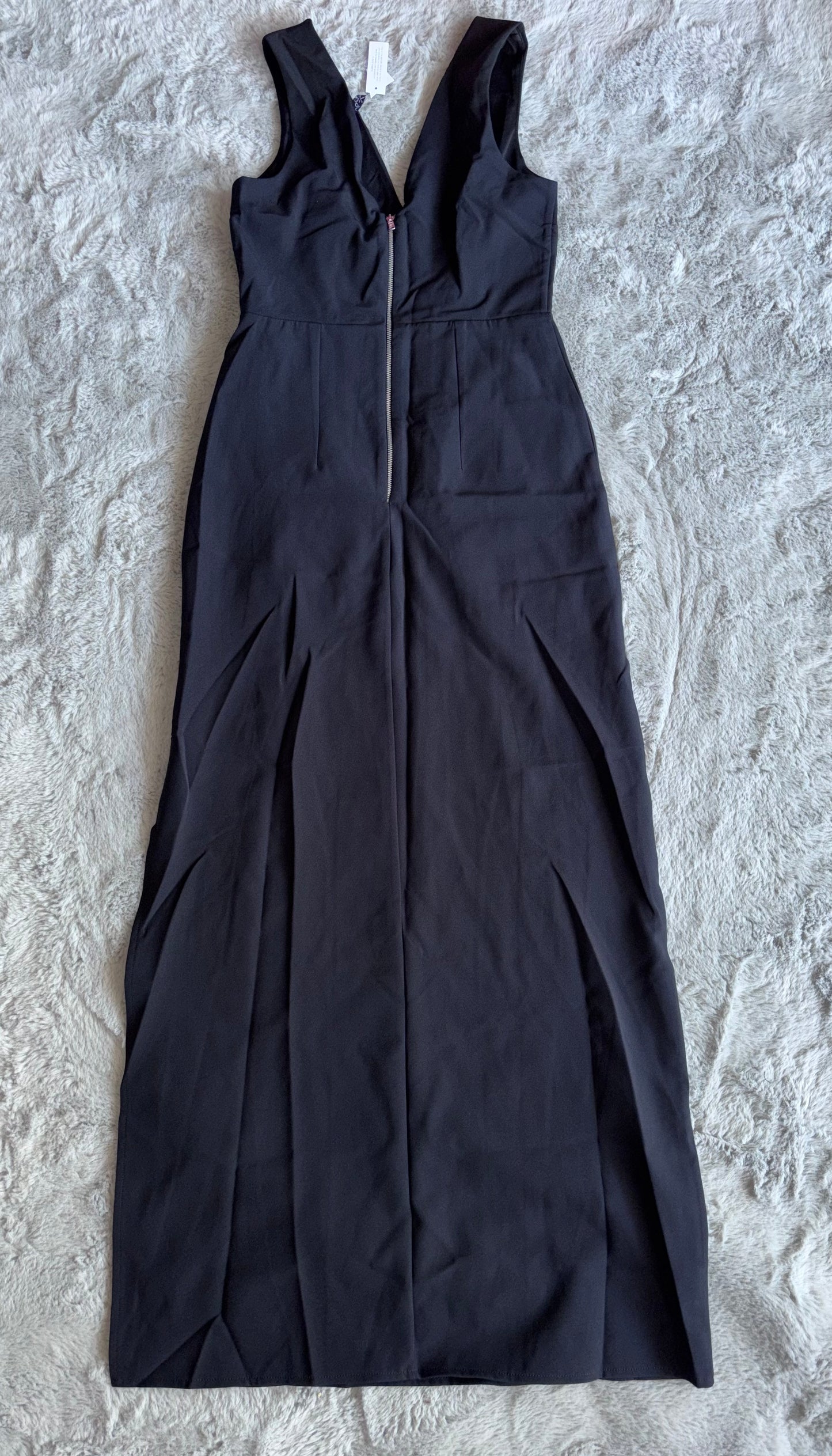 Brand New Topshop Black Cut Out Zip Midi Dress Size 6 RRP £55