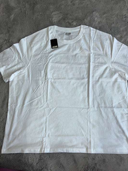 Jacamo Jeans Relaxed T-Shirt White Size 4XL RRP £20