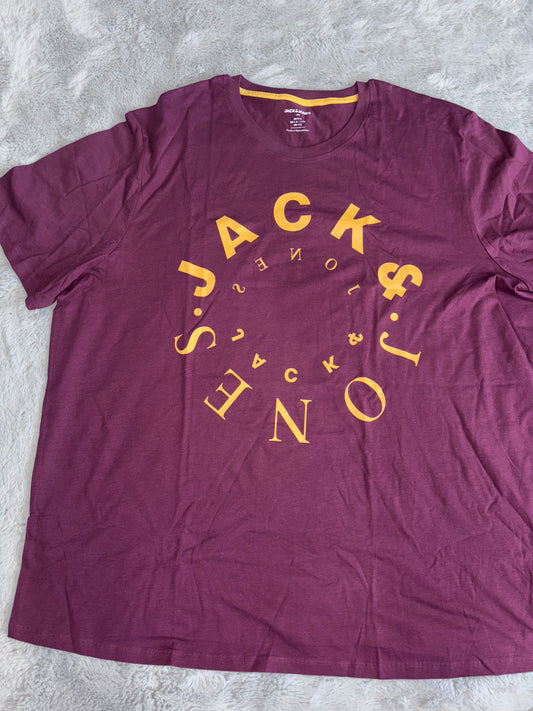 Jack Jones Maroon Jeans T-Shirt Size 4XL RRP £20