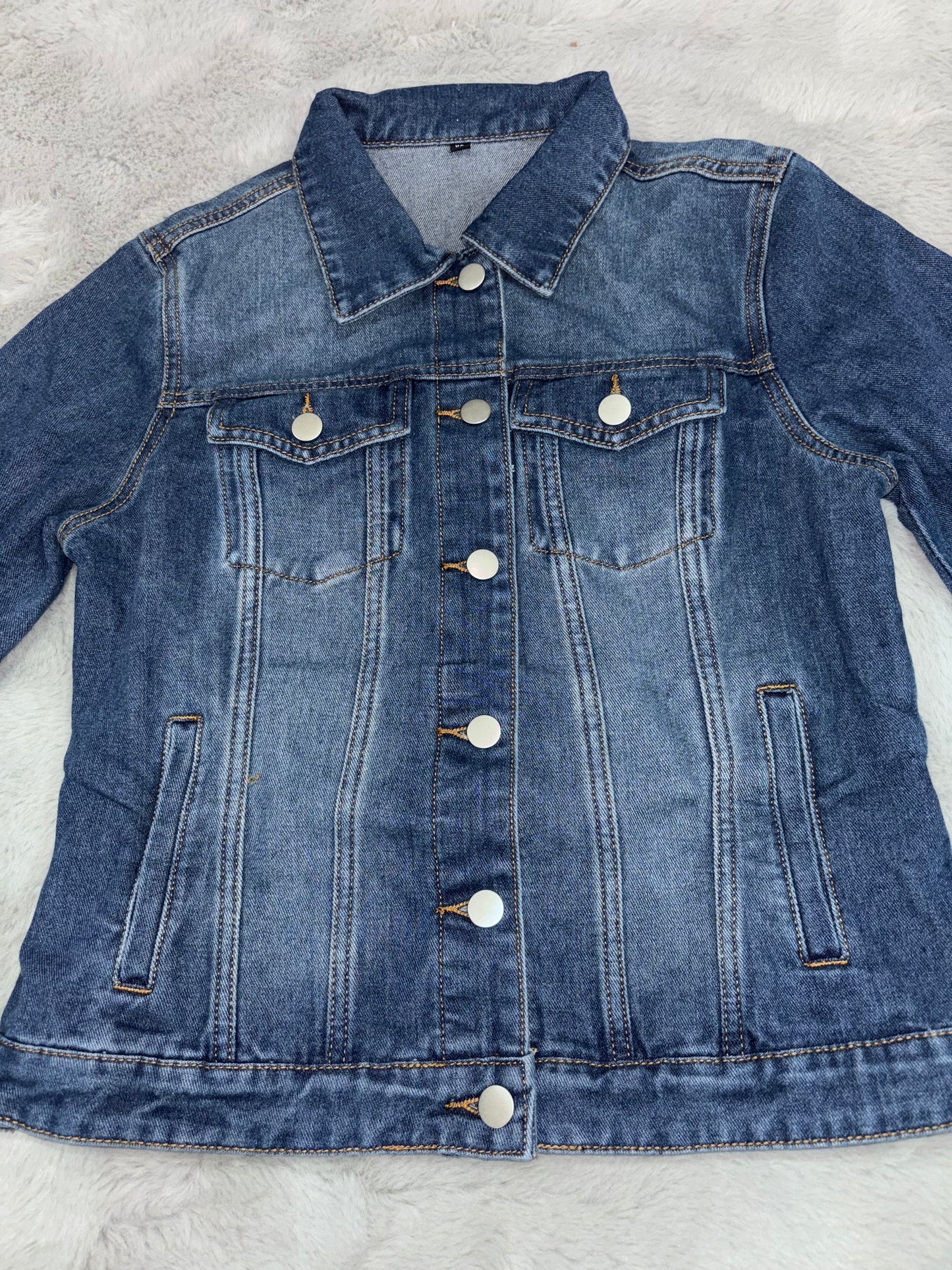 Amazon Retro Dark Blue Denim Jacket Size XS (UK 6-8) RRP £29.99