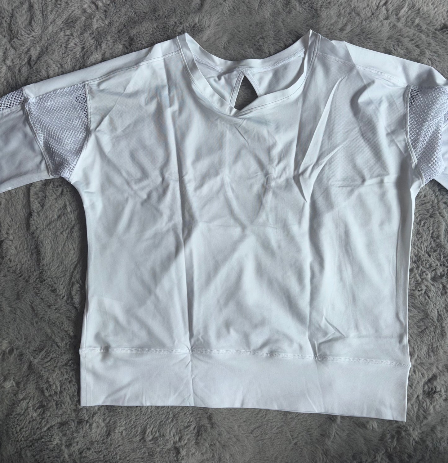 Amazon 3/4 Sleeved Yoga Top Fitness Gym White Size Large RRP £20.98