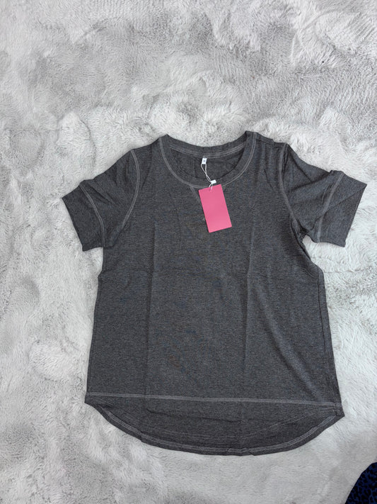 Amazon Short Sleeve Side Split Tunic Top | Casual T-Shirt | Grey | Size Small | RRP £19.98