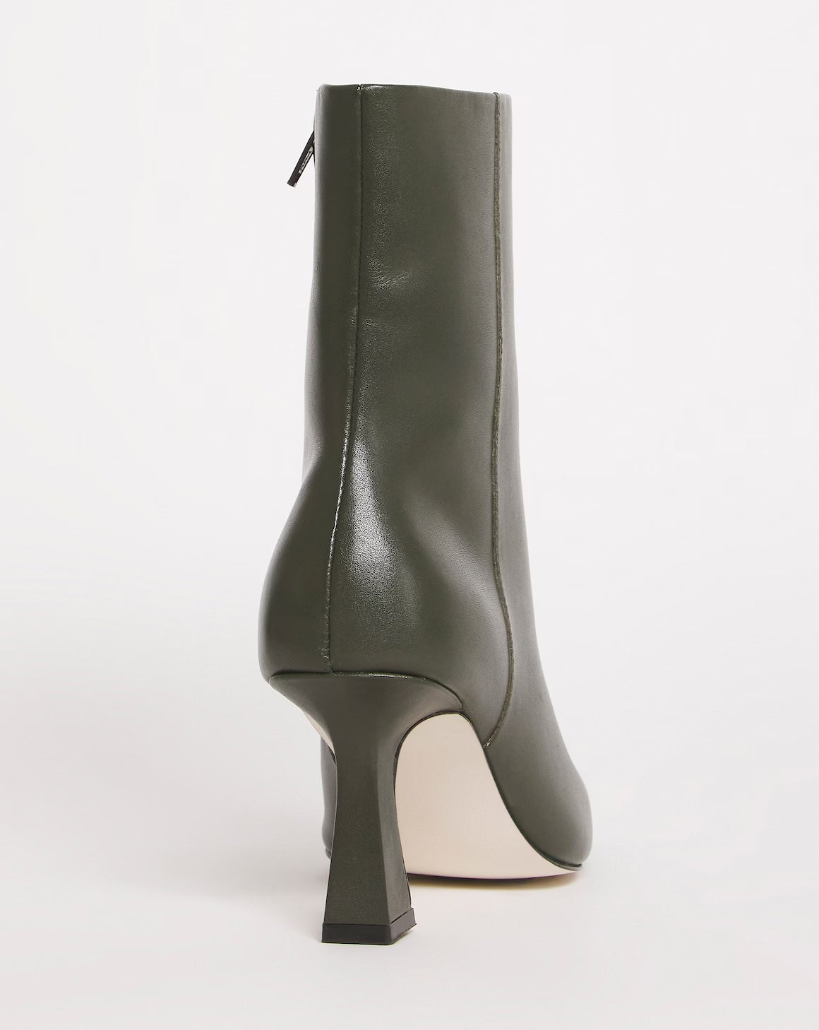 Olive Green Leather Square Toe Boot E Fit Size UK 6