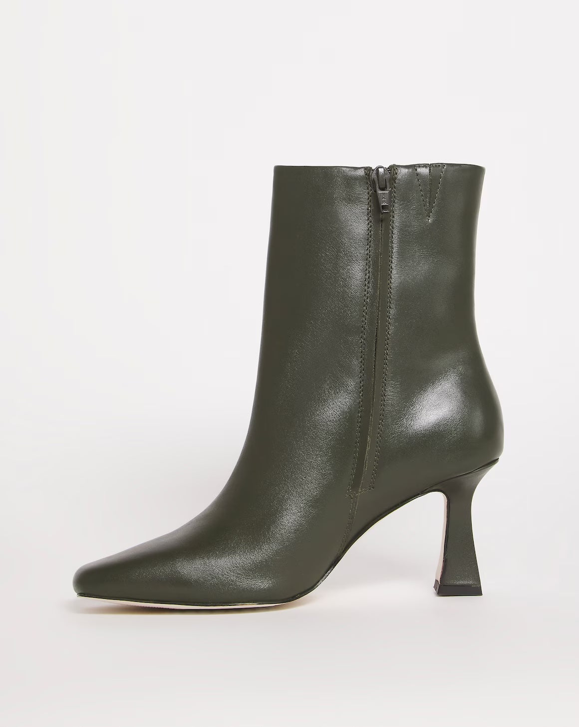 Olive Green Leather Square Toe Boot E Fit Size UK 6