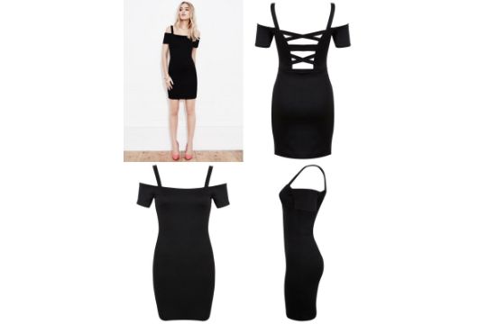 Brand New Topshop Little Black Bardot Dress Size 12 RRP £52