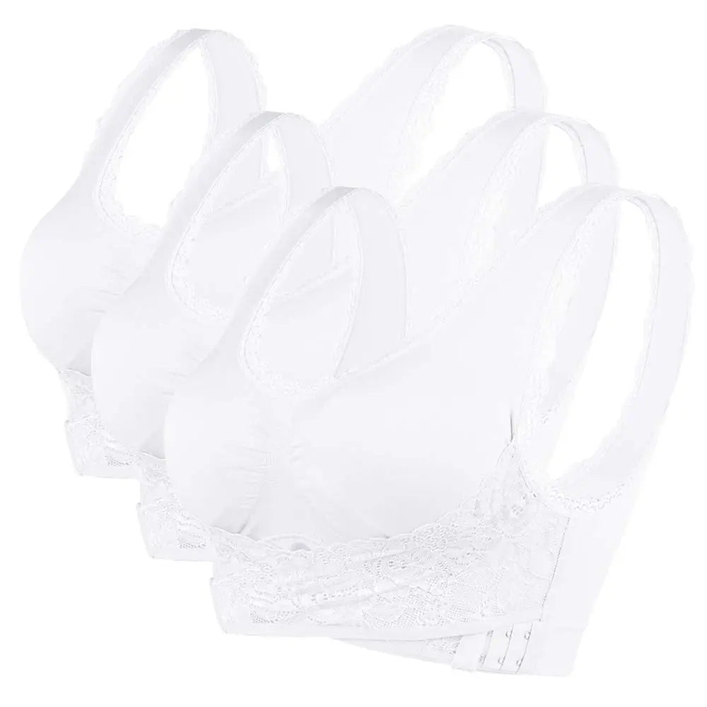 BNWT 3 Pack Wireless Lace Sports Bras Size Large White RRP £30