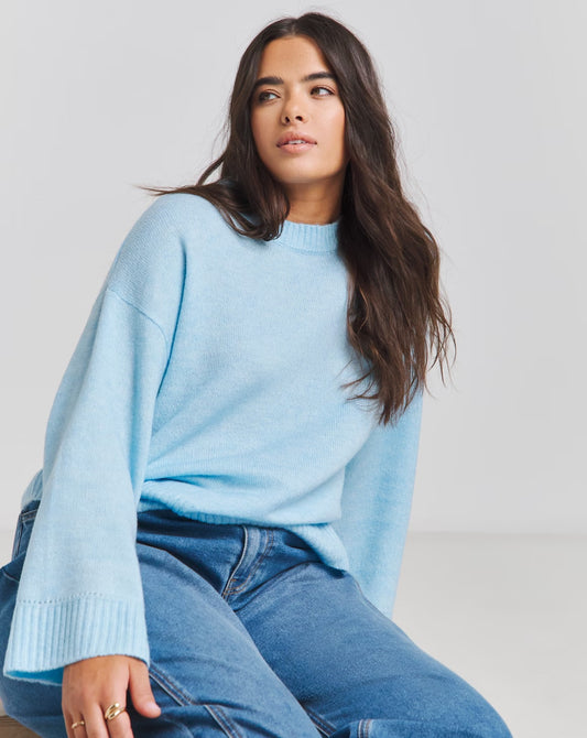 BNWT Simply Be Blue Crew Neck Knitted Jumper Size 24-26 RRP £28