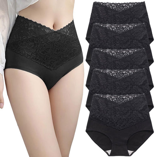 BNWT Stretch Lace Knickers 5 Pack Black Full Brief RRP £25
