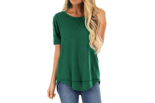 Amazon Short Sleeve Side Split Tunic Top | Casual T-Shirt | Green | Size Small | RRP £19.98