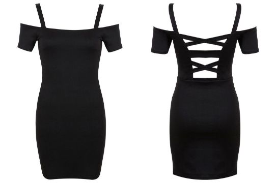 Brand New Topshop Little Black Bardot Dress Size 12 RRP £52