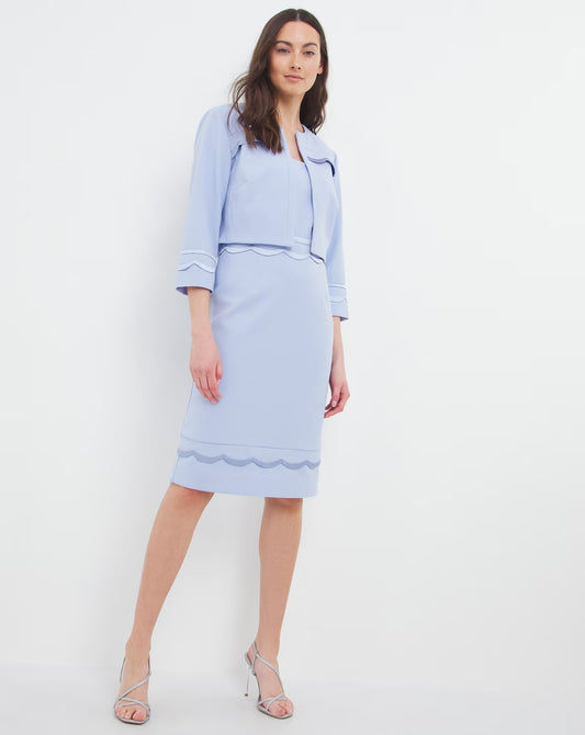 Joanna Hope Scallop Dress & Jacket Pale Blue Size 24 - Wedding / Mother of the Bride RRP £89.60